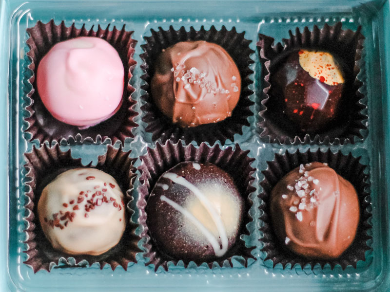 sampling chocolates